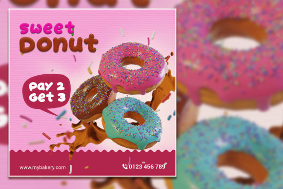 Sweet Donut's Social Media Post Template